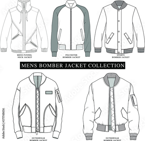 MENS BOMBER JACKET VECTOR ILLUSTRATION 