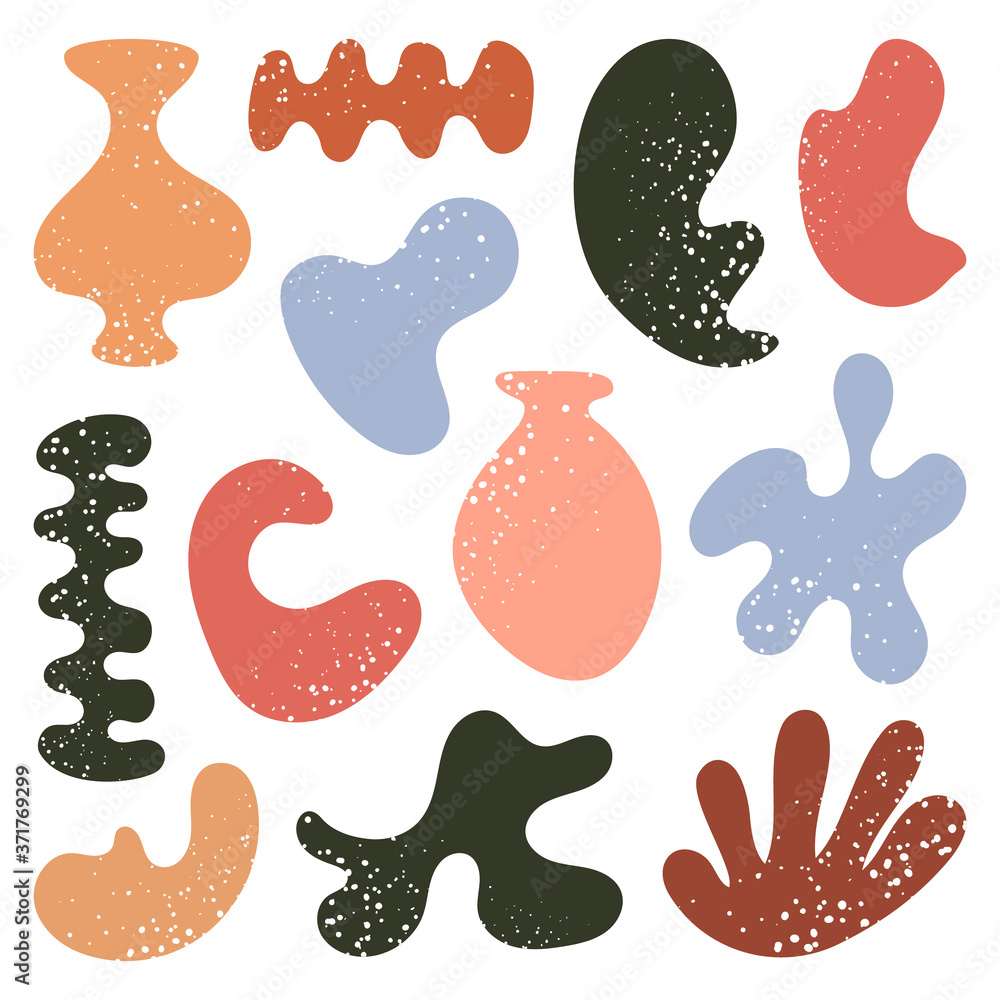 Naklejka premium Abstract doodle elements. Hand drawn contemporary colorful shapes, trendy geometric modern various objects isolated vector illustration set