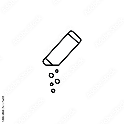 Tear the bag thin icon isolated on white background, simple line icon for your work.