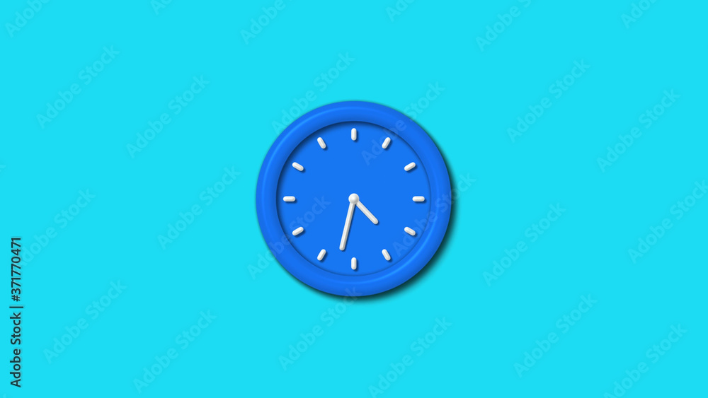 12 hours 3d wall clock icon on cyan background,clock icon 12 hours 3d wall clock icon on cyan background,clock icon