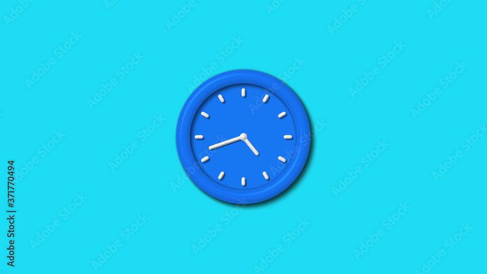 12 hours 3d wall clock icon on cyan background,clock icon 12 hours 3d wall clock icon on cyan background,clock icon