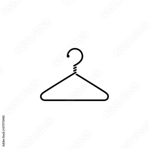 Clothes hanger thin icon isolated on white background, simple line icon for your work.