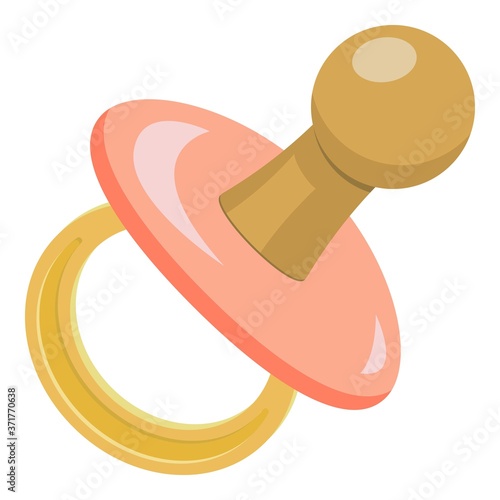Rubber pacifier icon. Cartoon of rubber pacifier vector icon for web design isolated on white background