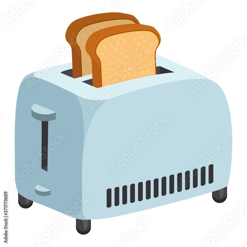 Kitchen toaster icon. Cartoon of kitchen toaster vector icon for web design isolated on white background