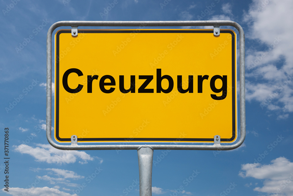 Fototapeta premium Ortstafel Creuzburg