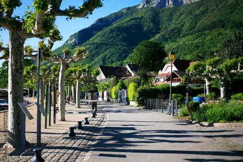 View at the Lake Annecy a perialpine lake in Haute Savoie in France. 