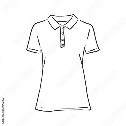 Polo shirt vector sketch icon isolated on background. Hand drawn Polo shirt icon. Polo shirt, vector sketch illustration