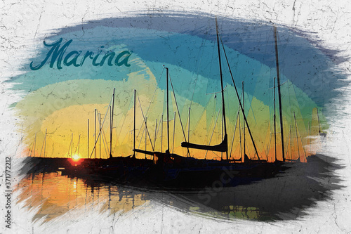 Watercolor of sunset in lux...