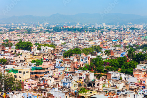 Udaipur city aerial panoramic view, India © saiko3p