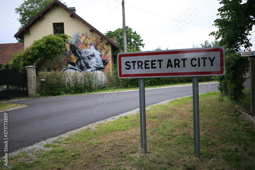 Lurcy-Lévis / France / 06-09-2019: graffiti in street-art-city  © Gulnara