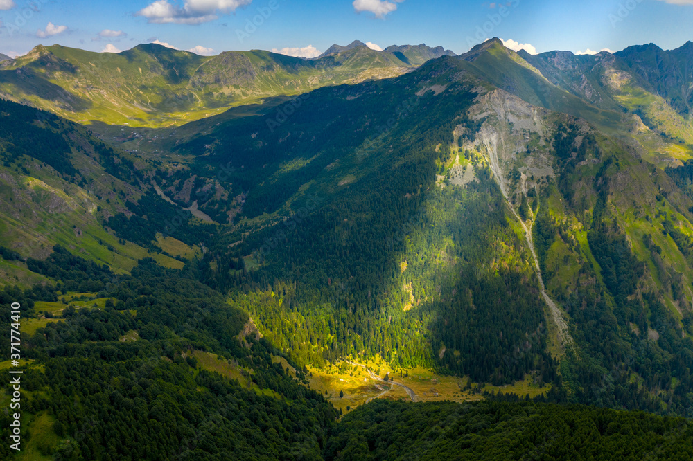 Green Mountains. Albania is one of the most mountainous countries in the world. Aerial view.