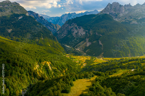 Green Mountains. Albania is one of the most mountainous countries in the world. Aerial view.