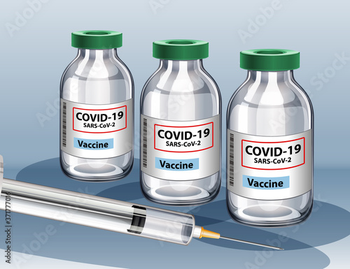 Coronavirus vaccine and Syringe