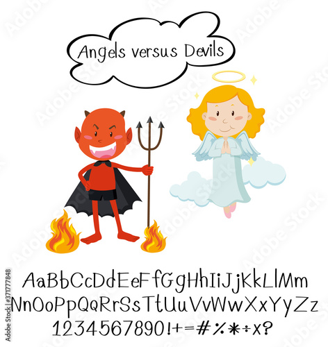 English phrase with people in actions on white background