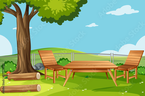 Nature park picnic empty scene