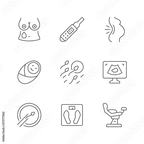 Set line icons of pregnancy