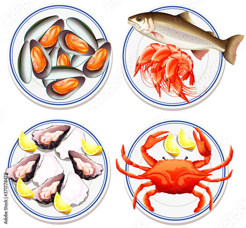 Aerial view of food on plate