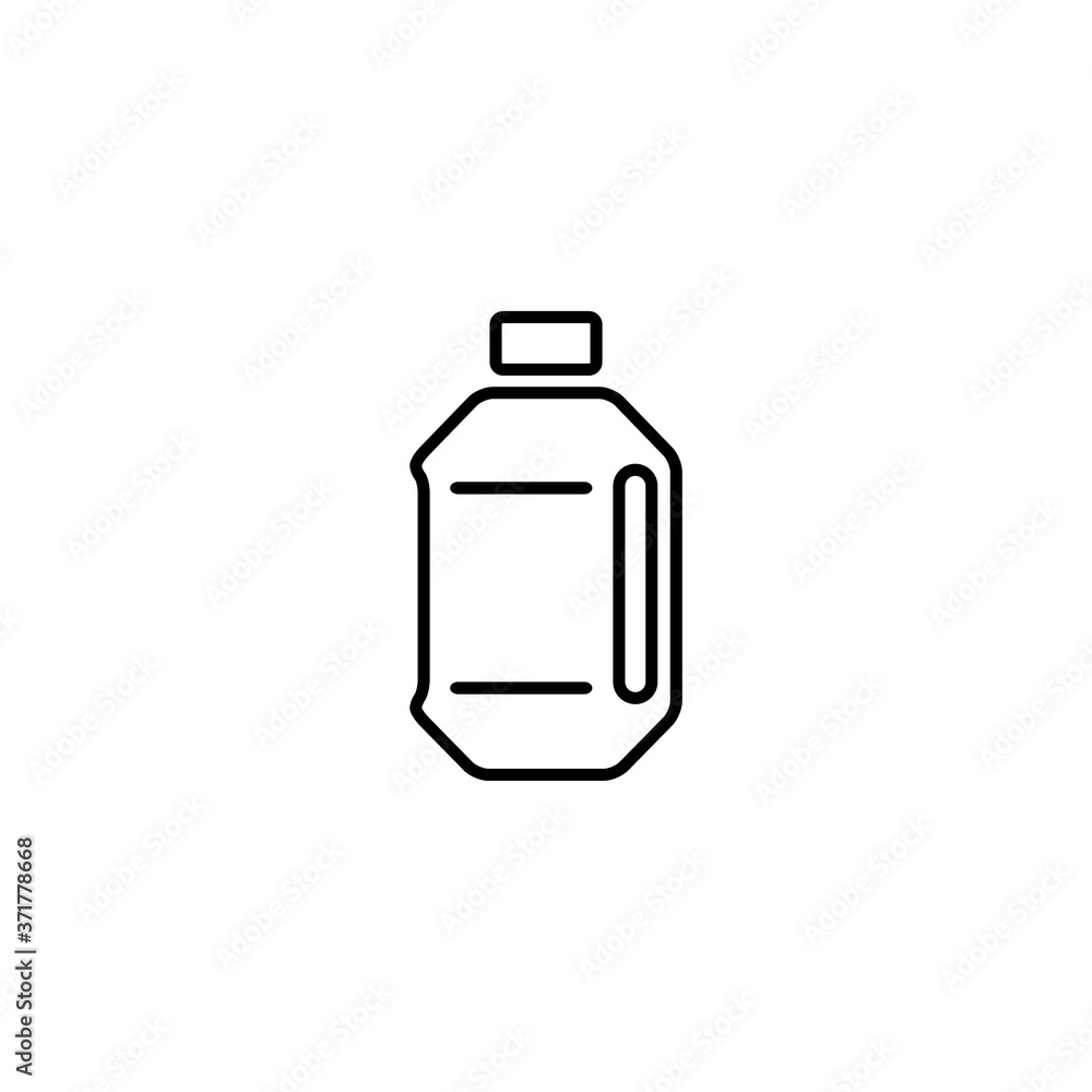 Gallon thin icon isolated on white background, simple line icon for your work.