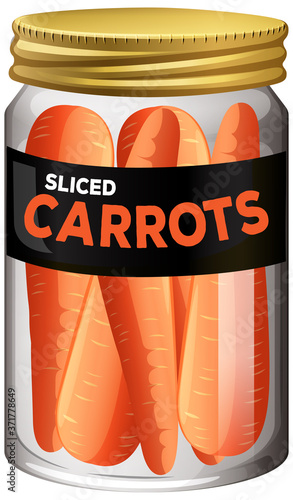 Carrot preserve in glass jar