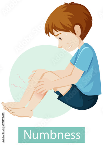 Cartoon character with numbness symptoms