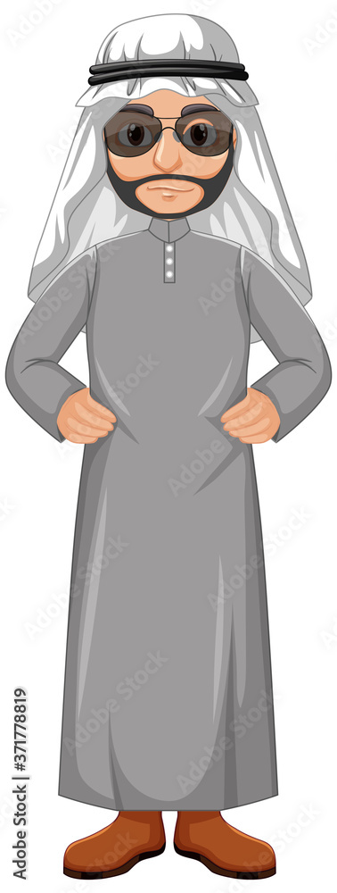 Adult man arab wearing arab costume character Adult man arab wearing arab costume character