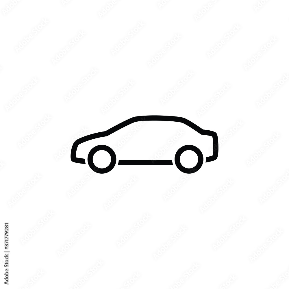 Car thin icon isolated on white background, simple line icon for your work.