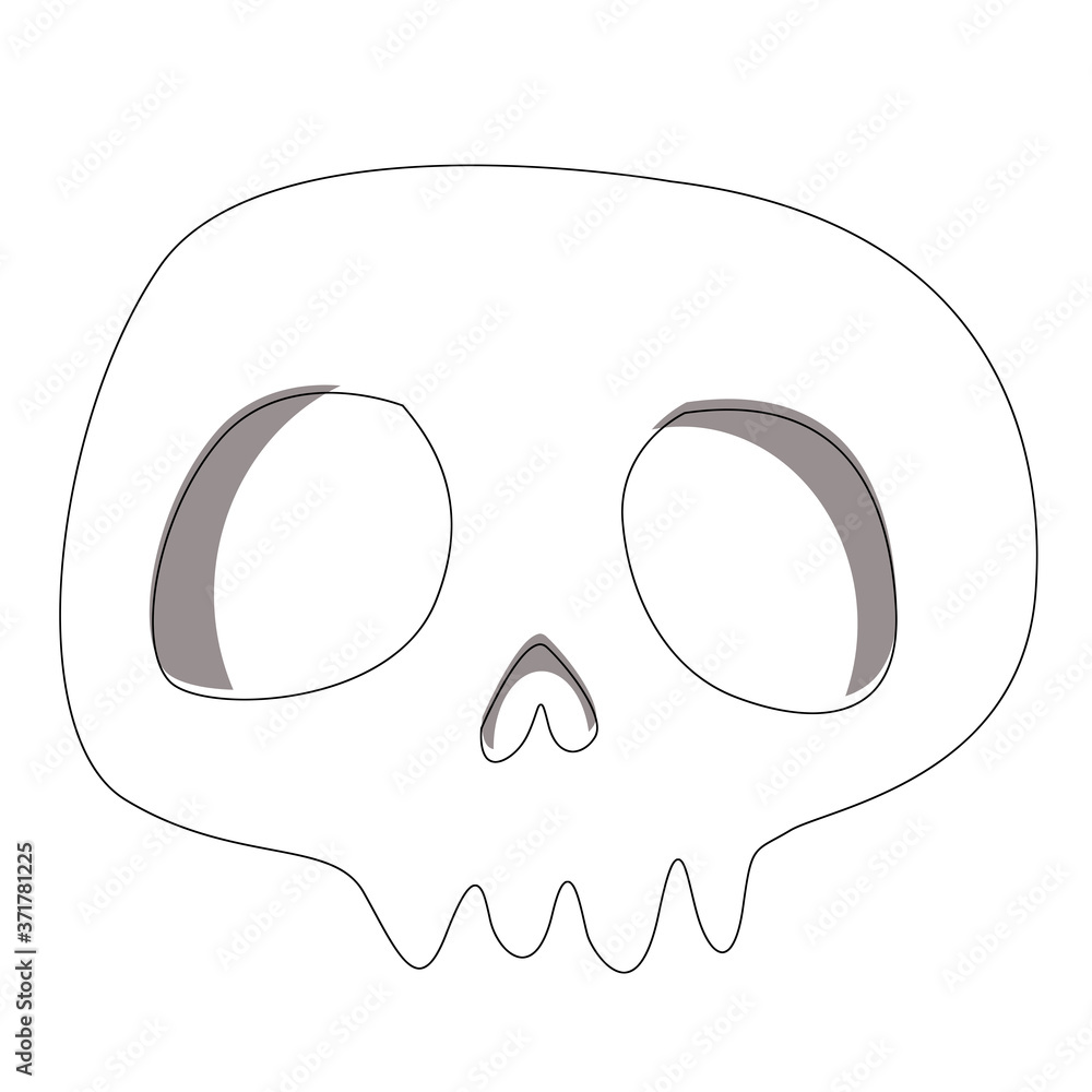line art illustration of skull isolated on a white background , halloween illustration concept line art illustration of skull isolated on a white background , halloween illustration concept