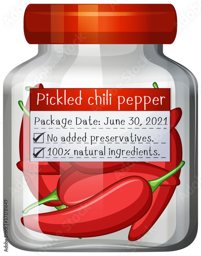Peppers preserve in glass jar