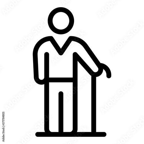 Home nursing elderly man icon. Outline home nursing elderly man vector icon for web design isolated on white background