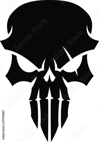 Aggressive Evil Skull Edgy Vector Design