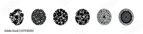 Templates for laser cutting, plotter cutting, printing. leaf and flower shape line pattern. Geometric design cut out of paper. Mandala die cut ornament. Fretwork panels, cutout silhouette stencil