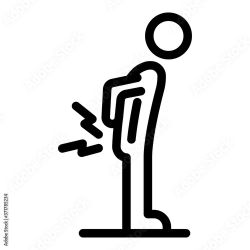 Man spine pain icon. Outline man spine pain vector icon for web design isolated on white background