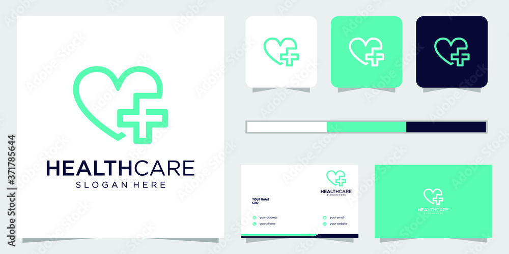 health care logo with love logo design template creative health care logo with love logo design template creative