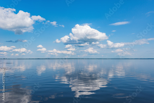 View of the lake at windless weather time © serjiob74