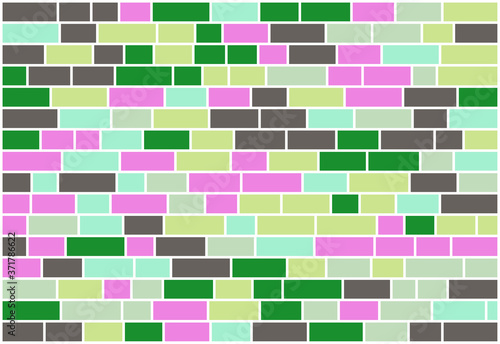 Nested, random sized multicolor rectangles with different sized borders, brick wall-like vector background for web, banner, presentations,wrapping paper etc.