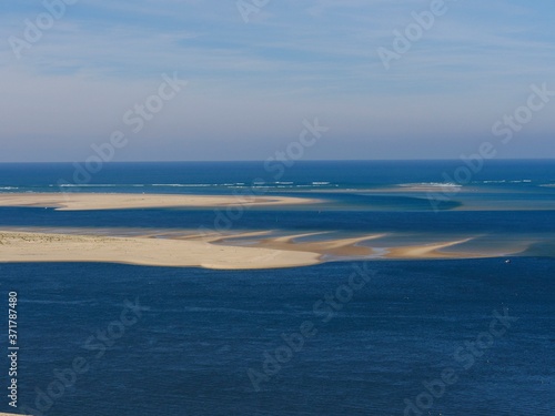 The Pilat Dune or Pyla Dune, on the edge of the forest of Landes de Gascogne on the Silver Coast at the entrance to the Arcachon Basin, is the highest dune in Europe, Aquitaine, France