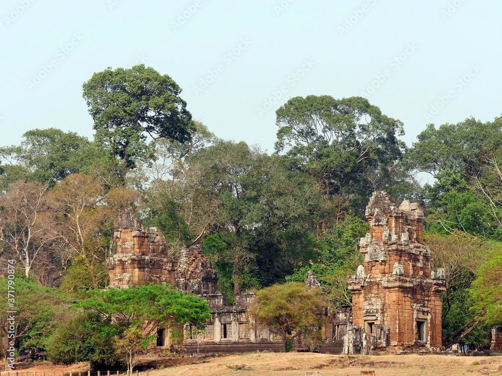 Temples near Elephant bas relief, Siem Reap Province, Angkor's Temple Complex Site listed as World Heritage by Unesco in 1192, Cambodia
