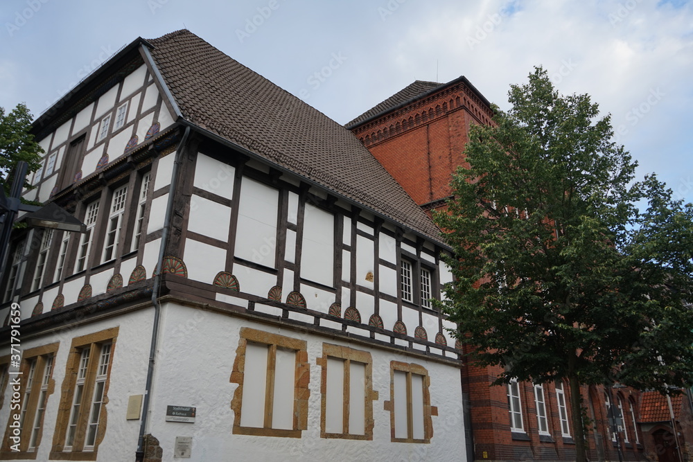 Fototapeta premium Haus am Klosterplatz in Bielefeld unter Denkmalschutz