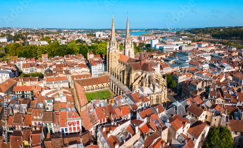 Bayonne aerial panoramic view, France photo