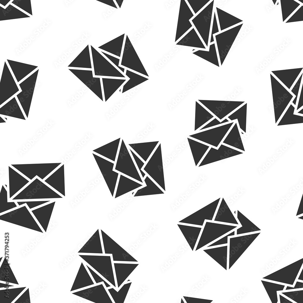 Email message icon in flat style. Mail document vector illustration on white isolated background. Message correspondence seamless pattern business concept. Email message icon in flat style. Mail document vector illustration on white isolated background. Message correspondence seamless pattern business concept.