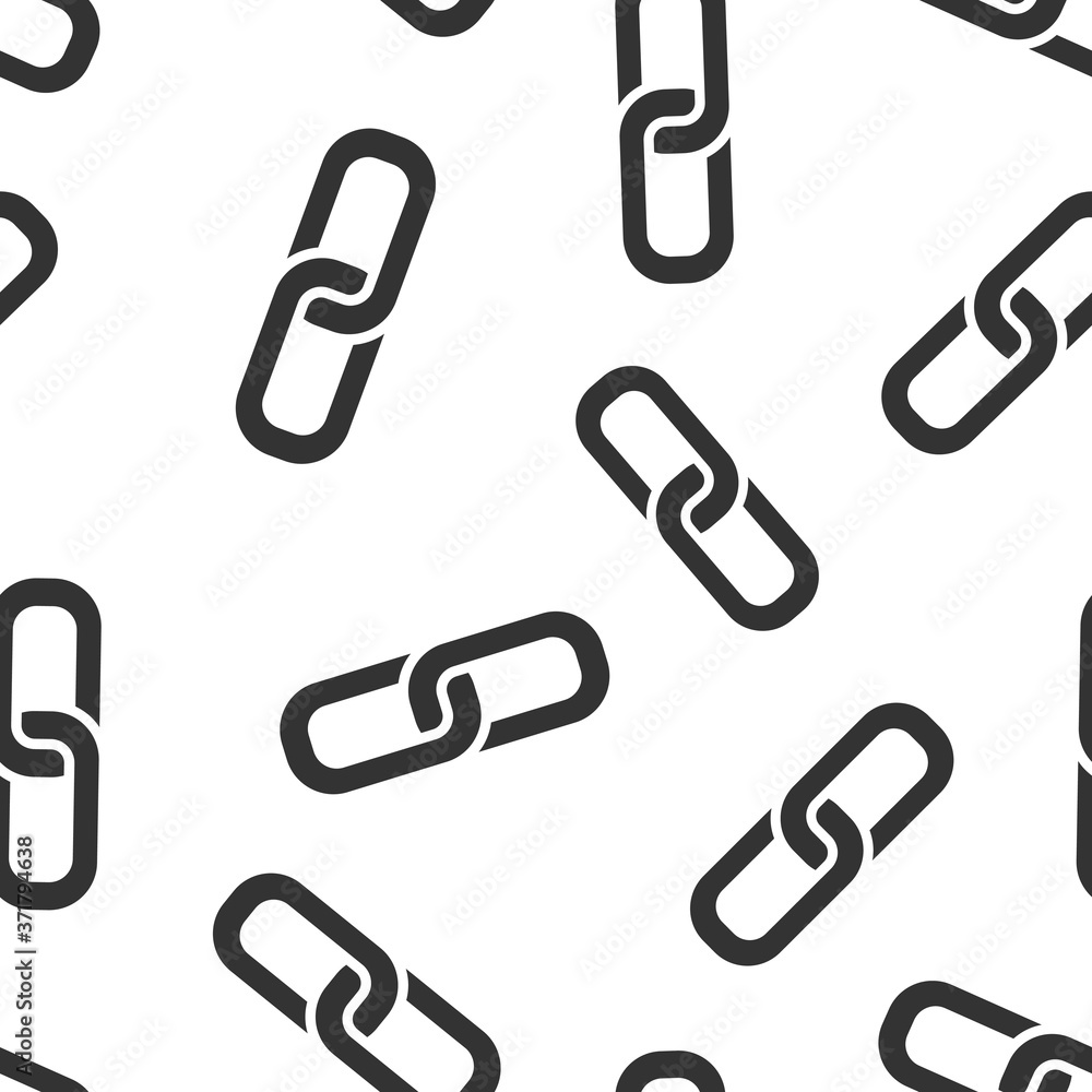 Chain icon in flat style. Network hyperlink vector illustration on white isolated background. Attach seamless pattern business concept. Chain icon in flat style. Network hyperlink vector illustration on white isolated background. Attach seamless pattern business concept.