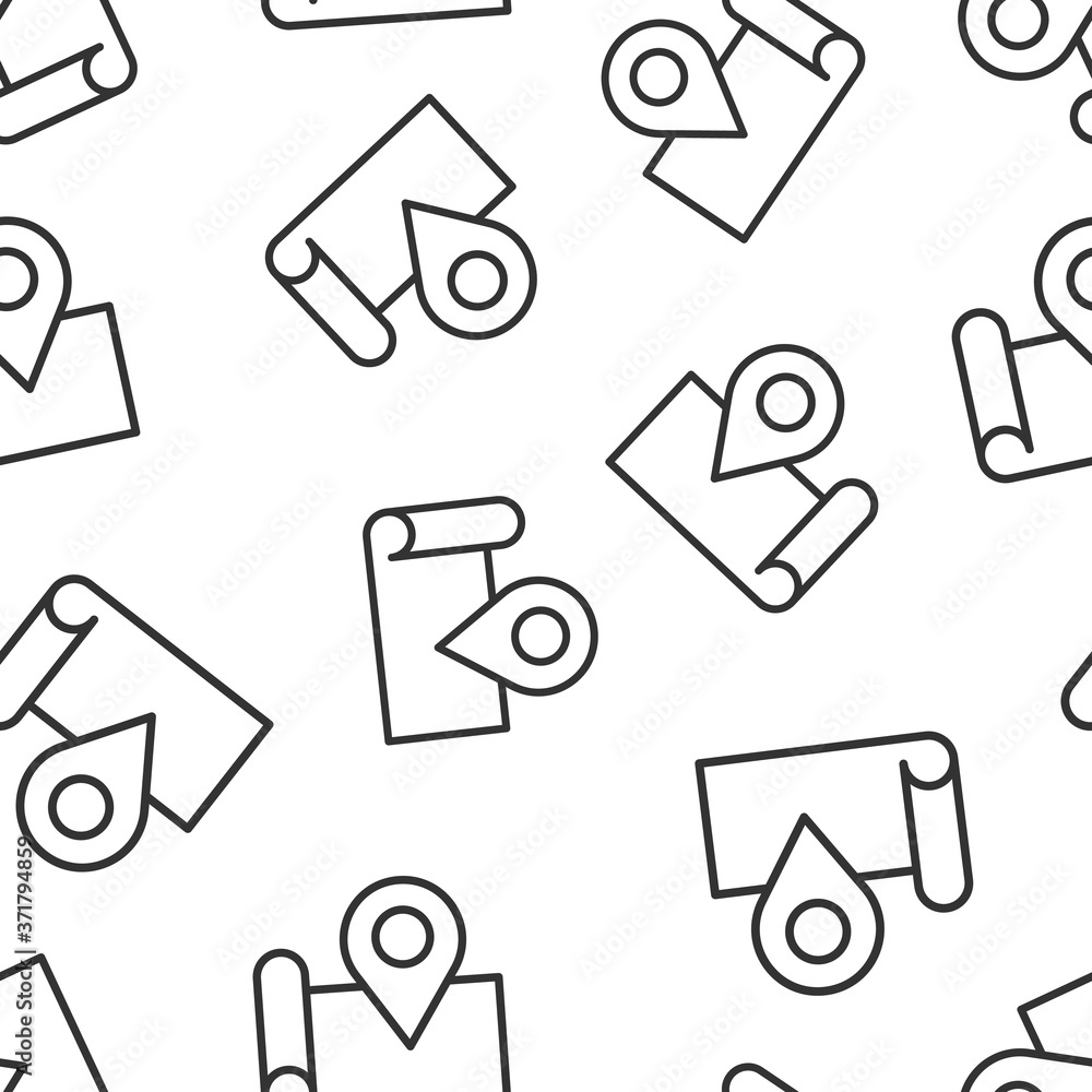 Map pin icon in flat style. gps navigation vector illustration on white isolated background. Locate position seamless pattern business concept. Map pin icon in flat style. gps navigation vector illustration on white isolated background. Locate position seamless pattern business concept.