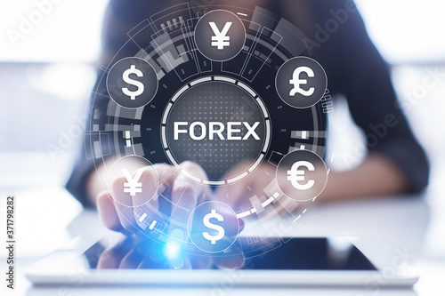 Forex trading Currencies exchange stock market Investment business concept on virtual screen.