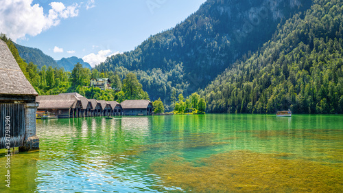 the lake koenigssee at the berchtesgadener national park
