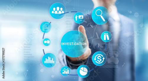 Obraz na płótnie Investigation inspection audit business concept on virtual screen