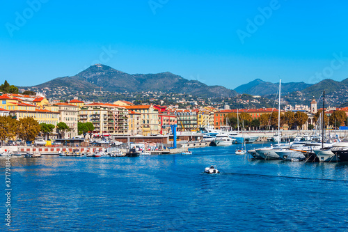 Nice port with boats, France