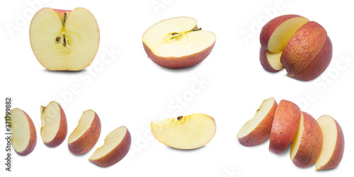 Apple withered many shapes on a white background,with clipping path