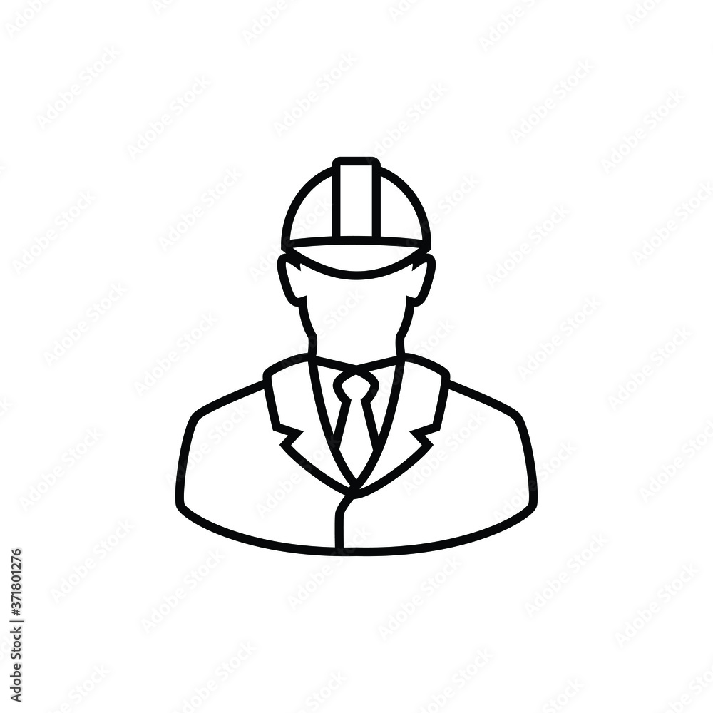 Engineer thin icon isolated on white background, simple line icon for your work. Engineer thin icon isolated on white background, simple line icon for your work.