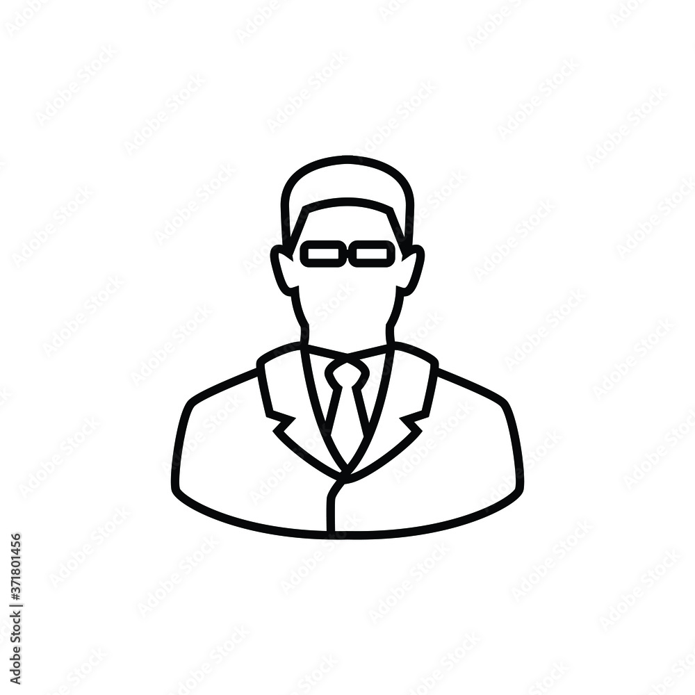 Business man thin icon isolated on white background, simple line icon for your work. Business man thin icon isolated on white background, simple line icon for your work.