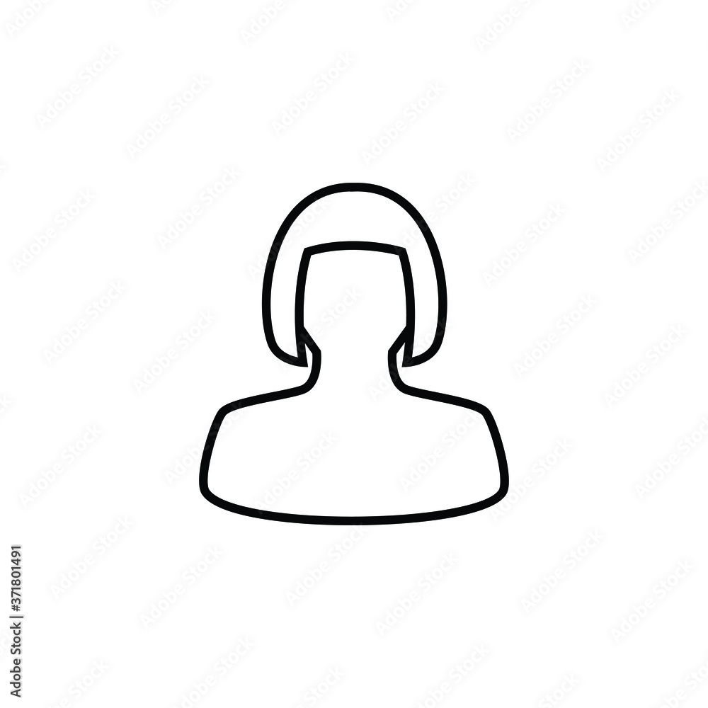 Woman thin icon isolated on white background, simple line icon for your work. Woman thin icon isolated on white background, simple line icon for your work.